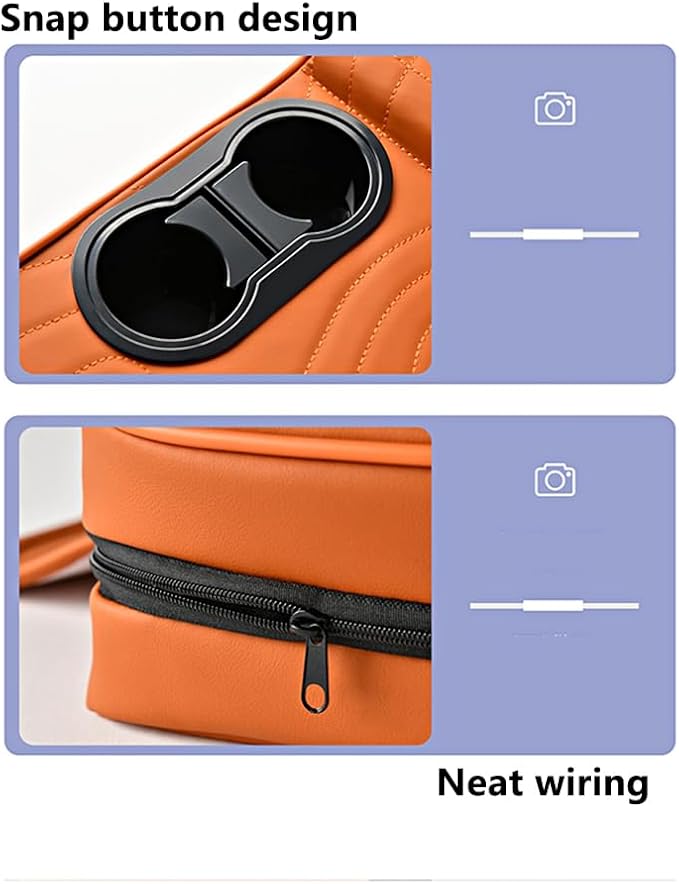 Car Armrest Cushion for Kia EV6 2021-2025,Multifunctional Car Armrest Heightening Pad,Microfiber Leather Car Armrest Cover Cushion,Auto Center Console Pad,Orange