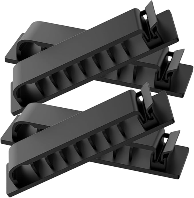 HOMSFOU 12pcs Cable Organizer Clips for Efficient Wire Management Adhesive for Home Office and Car Easy to Install Compact Design for Tidy Spaces