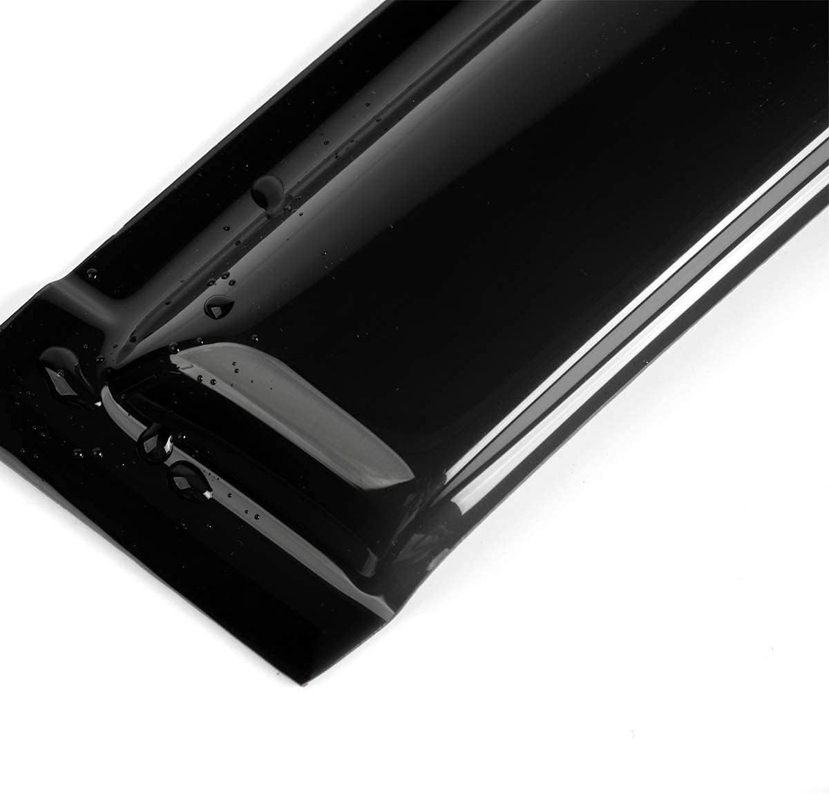 94252 Side Window Visor Wind Vent Deflector Rain Guard fit for 2011-2021 Jeep Grand Cherokee,4 pcs Outside Mount Tape-on Shatterproof Dark Smoke Window Shades