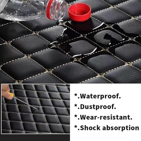 Custom Floor Mats for Cars，Luxury Full Coverage All Weather Car Floor Mats，Leather Car Mat Set ， Floor Mats for 99% of Cars, Trucks & SUVs (Pink)