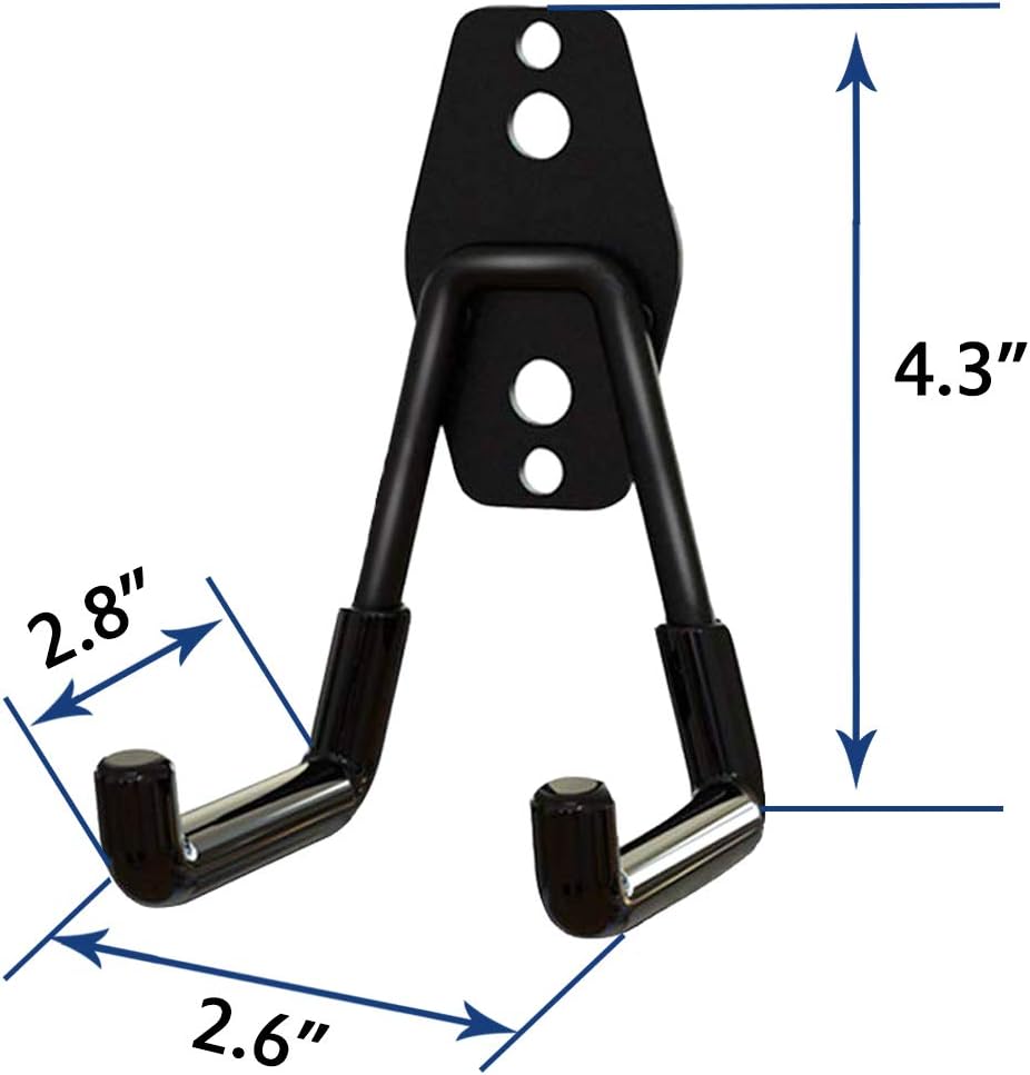 Garage Storage Utility Hooks，Garage Garden Tool Organizer，Steel Wall Mount Hooks, Garden Small U Hooks (4 Pack-Black)