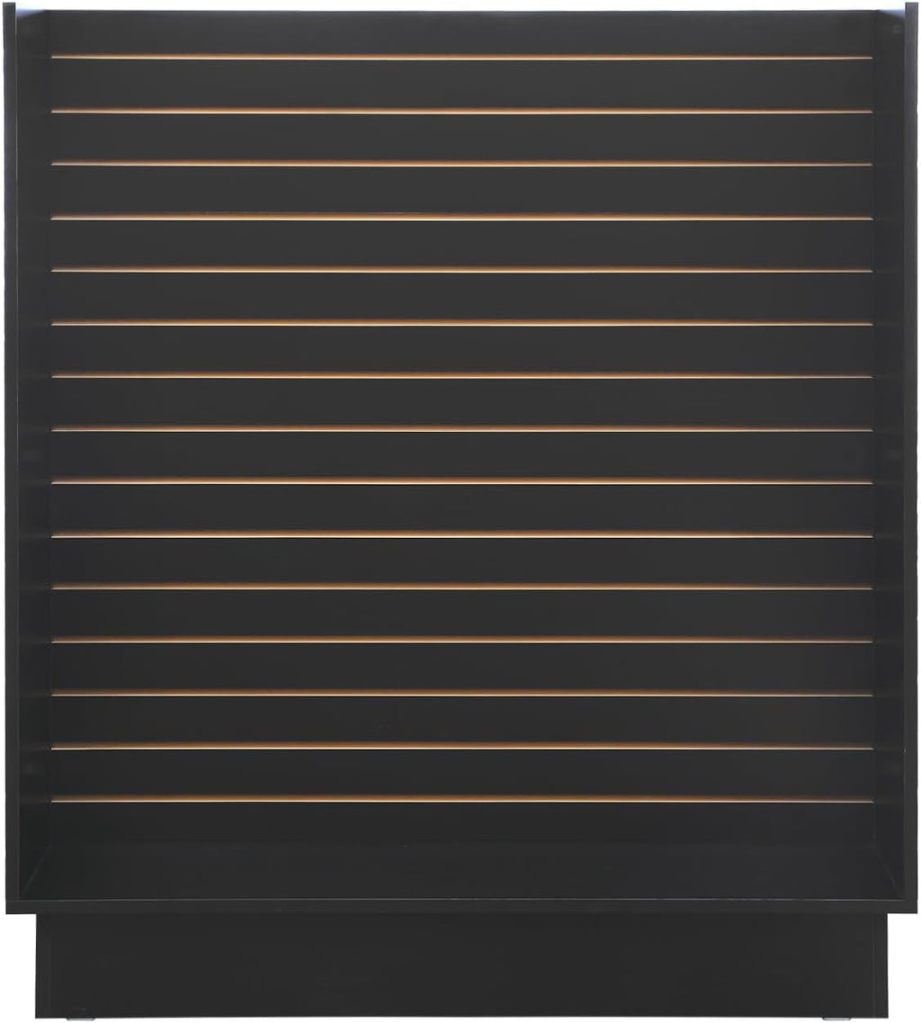 WISDOMFUR H-Unit Slatwall Gondola Display – 4 ft Black Freestanding Retail Fixture for Merchandising, Store Displays & Showrooms