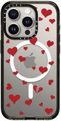 CASETiFY Impact iPhone 15 Pro Case [Slim/Compatible with Magsafe / 8.2 ft. 4X Military Grade Drop Protection] - Lost in Love - Clear Black
