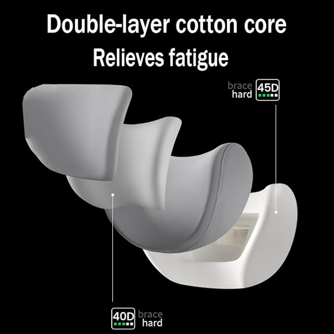 Car Headrest Lumbar Support Cushion for VW Golf VIII VI V IV III II I Mk 8 7 6 5 4 3 R GTE/GTI/GTD/Clubsport 45, Memory Foam Relieve Fatigue Breathable Car Seat Neck Pillow,Grey-Headrest