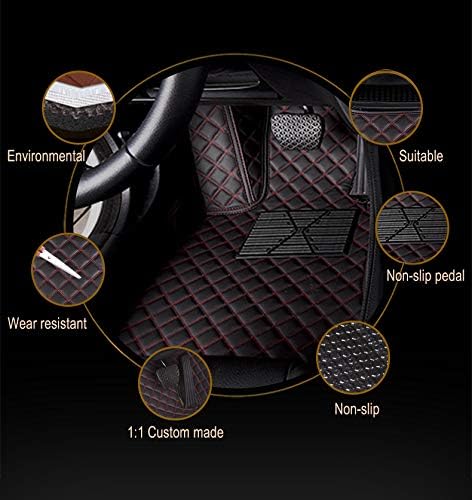 Custom Car Floor Mat Compatible with BMW Mercedes-Benz Toyota Cadillac Lexus Honda Infiniti Nissan Hyundai Kia Audi All Models Cars Sedans SUVs Automotive Mats (Brown Stripe)
