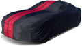 iCarCover Custom Car Cover for Pontiac Chieftain (1949-1954) Waterproof All-Weather Rain Snow UV Sun Protector Full Exterior Indoor Outdoor Car Cover (Stripe - Black/Red)