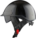 1Storm Motorcycle Half Face Helmet Mopeds Scooter Pilot with Retractable Inner Smoked Visor