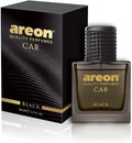 AREON Car Perfume 1.7 Fl Oz. (50ml) Glass Bottle Cologne Air Freshener for Cars, BLACK