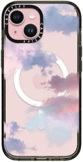 CASETiFY Impact iPhone 15 Case [4X Military Grade Drop Tested / 8.2ft Drop Protection/Compatible with Magsafe] - Cloud Print - Clouds - Clear Black