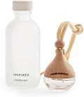 Lifetherapy Choose Your Mood 2 Ounce Glass and Beech Wood Waterdrop Shaped Scented Vehicle Auto Car Diffuser, Inspired