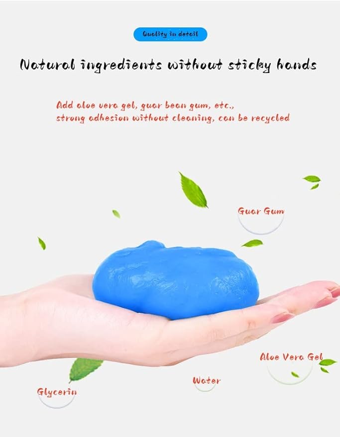Car Cleaning Soft Gel, car dusting Gel car Cleaning Tools car Crevice Keyboard mud Magic Cleaning mud for car Vents, PC, Laptop, Camera (Blue)