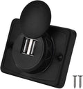 USB Car Charger, 12v 24v Mini Panel Dual Socket Power Adapter Outlet with Cap Quick Surface Mount Multi Device Charging for Cars Bus Boat Automotive Marine Truck Golf Cart Smartphone Laptop
