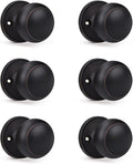 KNOBWELL 6 Pack Bronze Dummy Door Knob, Single Sided Handle for Closets, French Double Doors, and Pantry, Oil Rubbed Bronze One Side Non-Turning Interior Push/Pull Door Knob