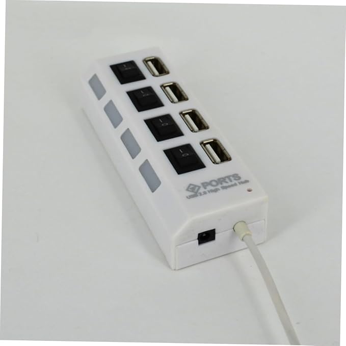HOMSFOU 3pcs USB Hub Port Splitter Independent Compact USB Device Connector for Laptop and Travel Versatile White Design for Use