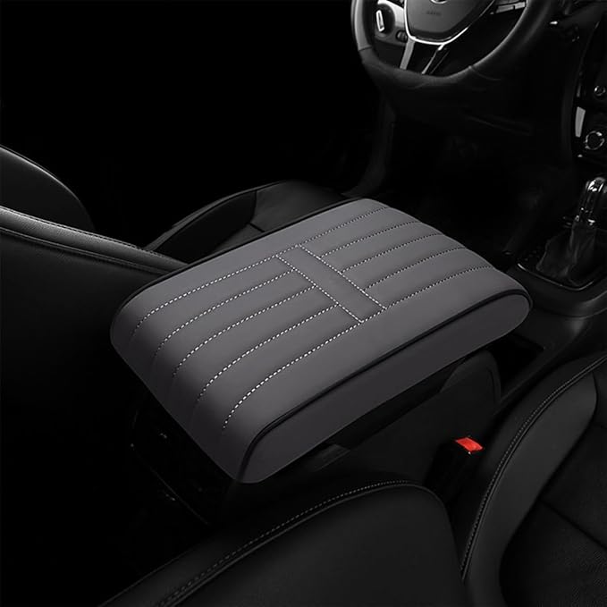 Car Armrest Pad for Porsche Macan 2014 2015 2016 2017 2018 2019 2020 2021 2022 2023 2024 Memory Cotton Armrest Box Pad Center Console Scratch Pad Box Cushion Protector,Grey