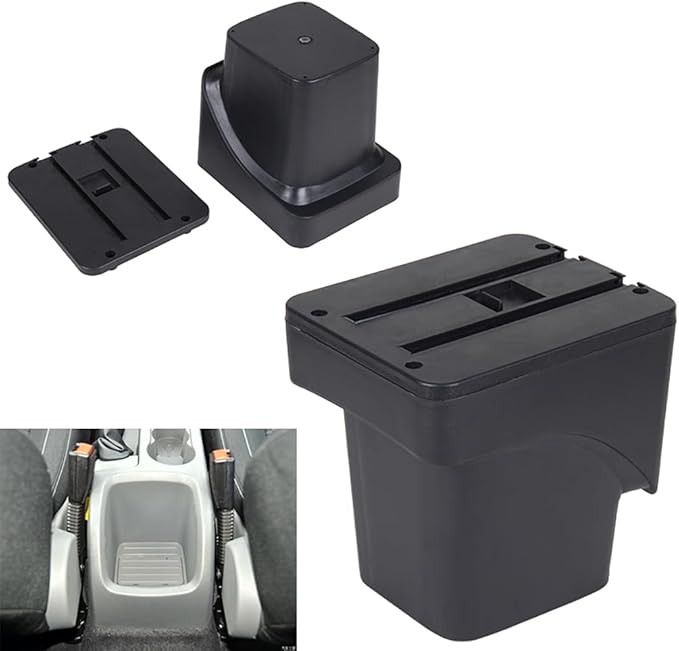 AULPHIKE Compatible with Ford Focus Armrest 2 Mk2 2005-2011 Center Console Organizer Armrests Double Layer Storage Space with USB Ports