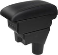 AULPHIKE Compatible with Nissan Micra March Armrest 2011-2016 Armrest Car Center Console Organizer Armrests Double Layer Storage with 3 USB（Black）