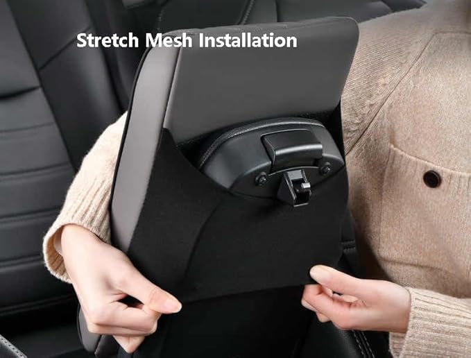 Car Center Console Cover for Lincoln Nautilus 2024-2025,Armrest Box Mat,Car Armrest Box Pad,Center Console Cushion,Leather Car Armrest Box Pad,Scratch Resistant,Comfort Elbow,B-Black