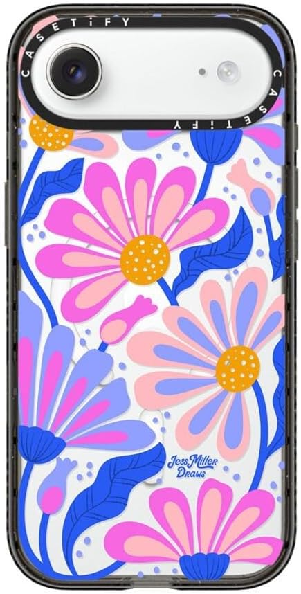 CASETiFY Impact iPhone Air Case [Slim/Compatible with Magsafe / 8.2 ft. 4X Military Grade Drop Protection] - Mystic Daisy - Clear Black