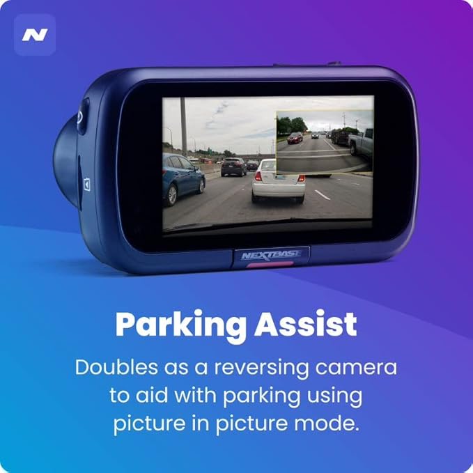 Nextbase 222XR 1080p Dash Cam + Rear Cam HD in Car Mini Camera with Parking Mode, Night Vision, Automatic Loop Recording and File Protection, Reliable and Durable