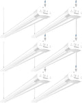 hykolity 6 Pack 4FT Linkable LED Shop Light, Utility Shop Light Fixture, 4400lm, 42W [250W Equivalent], 5000K Daylight Shop Lights for Garage, Hanging or Surface Mount, with Power Cord, ETL,White