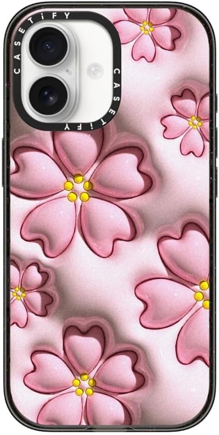 CASETiFY Impact iPhone 17 Case [Slim/Compatible with Magsafe / 8.2 ft. 4X Military Grade Drop Protection] - Sakura - Clear Black