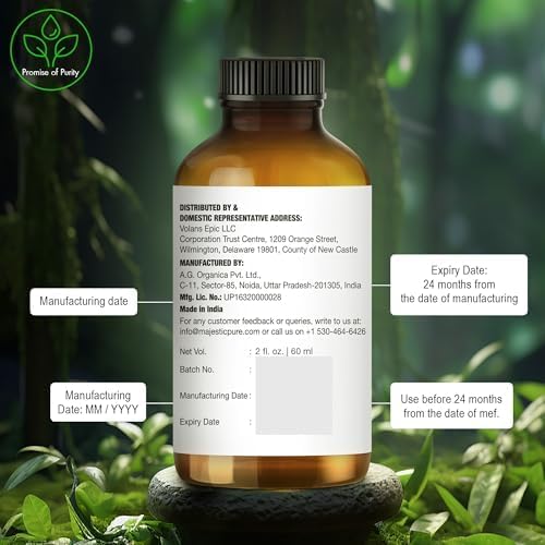 Majestic Pure Essential Oil with Glass Dropper - 100% Pure and Natural - Essential Oils for Diffuser, Aromatherapy, Soap and Candle Making, Tea Tree Essential Oil, Tea Tree Oil, 2 Fl Oz