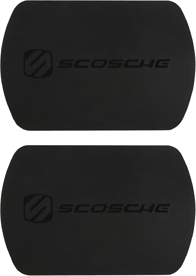 Scosche MagicMount Replacement Metal Plate Kit, Large Metal Plates with Strong Adhesive for Car Magnet Phone Mount Magnetic Cell Phone Holder, Universal Fit with All Devices and Cases, Black, 2-Pack