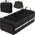 CloudDream Car Trunk Organizer and Storage, 35.4" Large Foldable Cargo Storage with 3 Compartments & 6 Pockets, Waterproof Collapsible Organizer for SUV, Truck, Minivan, Sedan, Auto Accessories