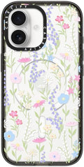 CASETiFY Impact iPhone 17 Case [Slim/Compatible with Magsafe / 8.2 ft. 4X Military Grade Drop Protection] - Pink Pastel Cute Floral - Clear Black