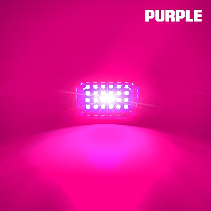 12Pods LED Rock Lights Purple 24led Chips Waterproof Neon Underglow Lighting Kit for Trucks SUV ATV Car