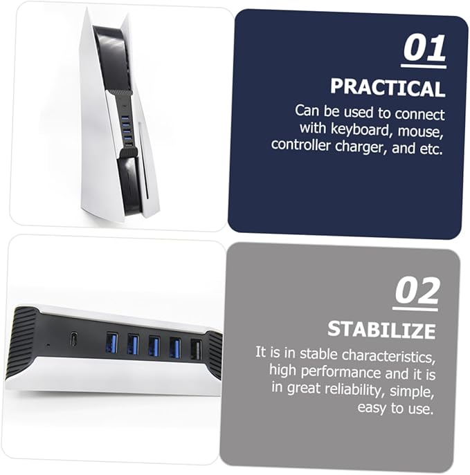 Homoyoyo USB Hub Port USB Expander Supports Multiple Devices for Keyboard Mouse and Controller Charging