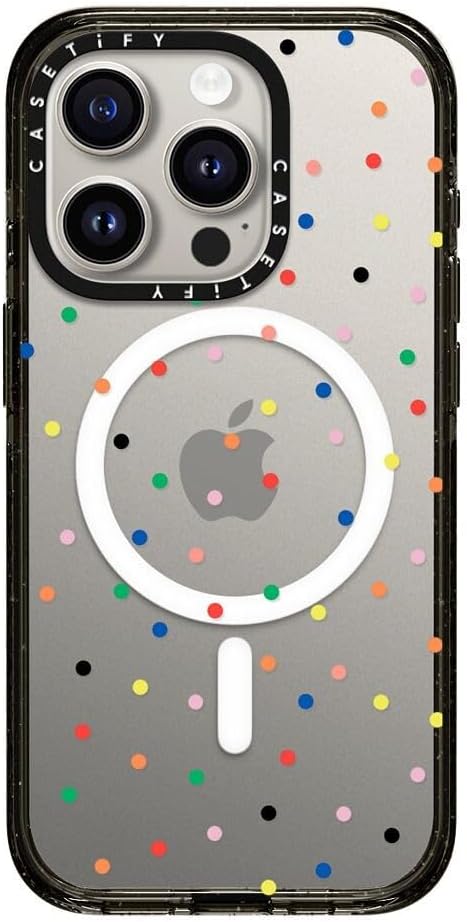 CASETiFY Impact iPhone 15 Pro Case [Slim/Compatible with Magsafe / 8.2 ft. 4X Military Grade Drop Protection] - Candy Transparent - Clear Black