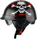 1Storm Motorcycle Half Face Helmet Mopeds Scooter Pilot with Retractable Inner Smoked Visor