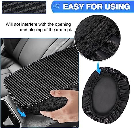 Autorder Center Console Cover for Subaru Outback 2020-2025 Accessories Armrest Cover Carbon Fiber Anti-Scratch Middle Console Pad Leather Armrest Protector