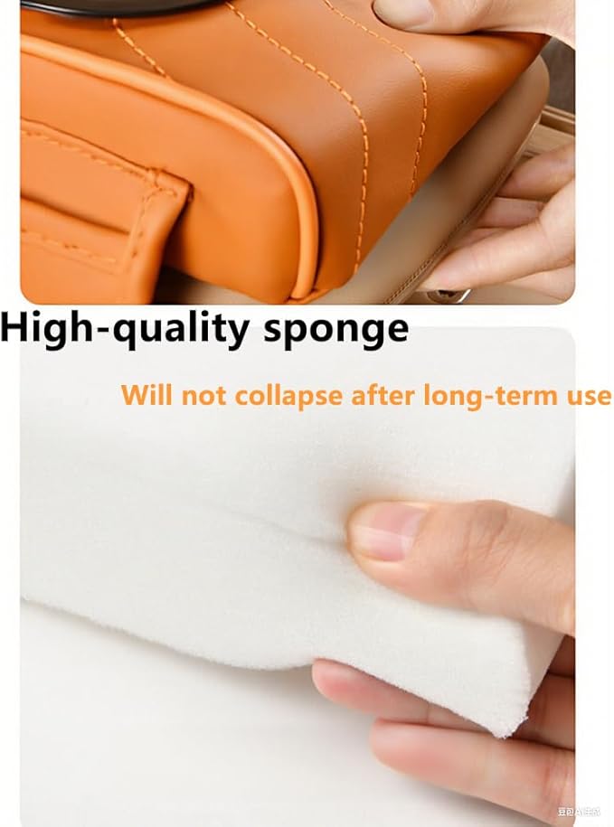 Car Armrest Cushion for Kia EV6 2021-2025,Multifunctional Car Armrest Heightening Pad,Microfiber Leather Car Armrest Cover Cushion,Auto Center Console Pad,Orange