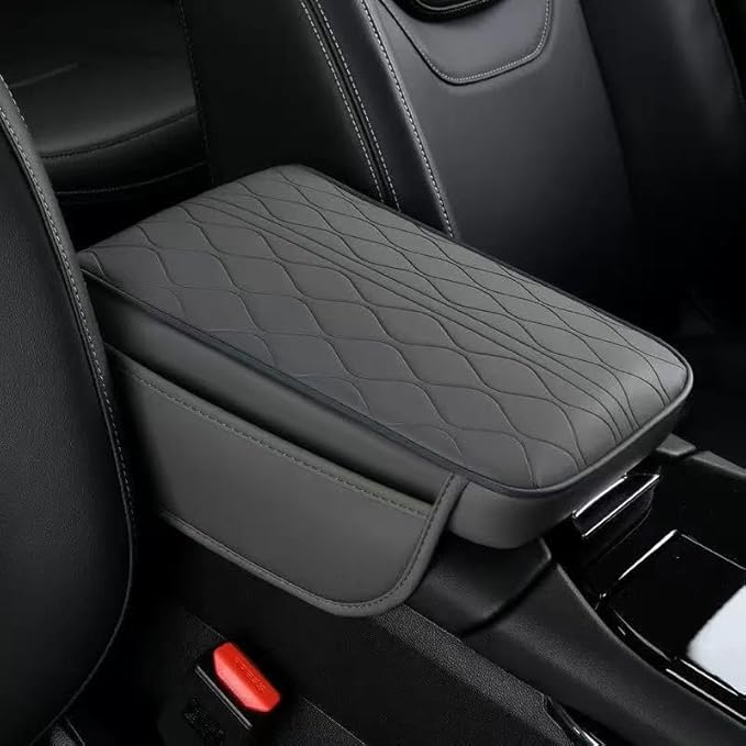 1 Pack Car Center Console Cover Custom Fit for 2024 2025 Lexus GX550 550h, Leather Memory Foam Armrest Cushion Protector, Anti-Scratch Durable Armrest Pad,Grey