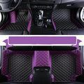 Custom Car Floor Mats Fit for 99% Sedan SUV Sports Car Full Coverage Pads Leather Floor Liners Mat Women Men (Black&Purple)