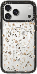 CASETiFY Impact iPhone 17 Pro Max Case [Slim/Compatible with Magsafe / 8.2 ft. 4X Military Grade Drop Protection] - Wildflower Friday - Clear Black