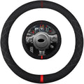 Suede Steering Wheel Cover,Compatible with Subaru BRZ 2016-2023 Suede Leather Sport Non-Slip Wheel Cover Car Interior Accessories 14-14 1/4 inch for Man and Women