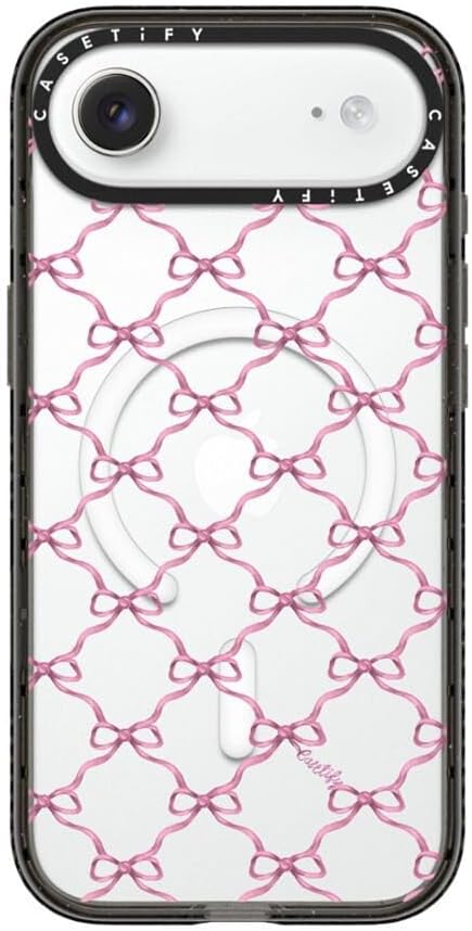 CASETiFY Impact iPhone Air Case [Slim/Compatible with Magsafe / 8.2 ft. 4X Military Grade Drop Protection] - Entwined in Ribbon - Clear Black