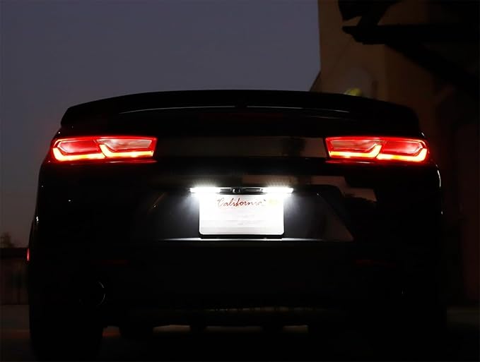 iJDMTOY Xenon White 3W Full LED License Plate Light Kit Compatible With Chevrolet 2014-24 Camaro, 2013-15 Malibu, 2011-15 Volt, 2016-up Cruze, 18-SMD White LED & Can-bus Error Free