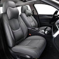 Auto Car Seat Covers Accessories Front Seat Leather Cushion Protector Breathable Waterproof Seat Cover for Cars Universal Fit (Grey, Front Pair)