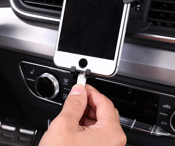 iJDMTOY Smartphone Gravity Holder w/Exact Fit Clip-On Dash Mount Compatible with 2017-up Audi A4 A5 (Won't Occupy Air Vent Opening)