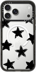 CASETiFY Impact iPhone 17 Pro Max Case [Slim/Compatible with Magsafe / 8.2 ft. 4X Military Grade Drop Protection] - Star Marks - Clear Black
