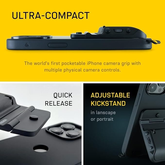 FJORDEN Pro Bundle for iPhone 15 Pro Max - Includes Fjorden Camera Grip, MagSafe iPhone Case, Wrist Strap & Carry Case - Shoot Like A Pro with Your iPhone