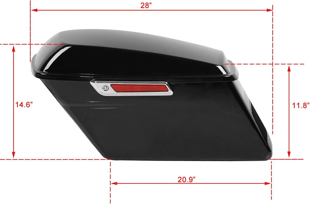 XFMT Vivid Black Motorcycle Saddlebags Hard Saddle Bags W/Black Conversion Bracket For Harley Softail Heritage Deluxe 1984-2017