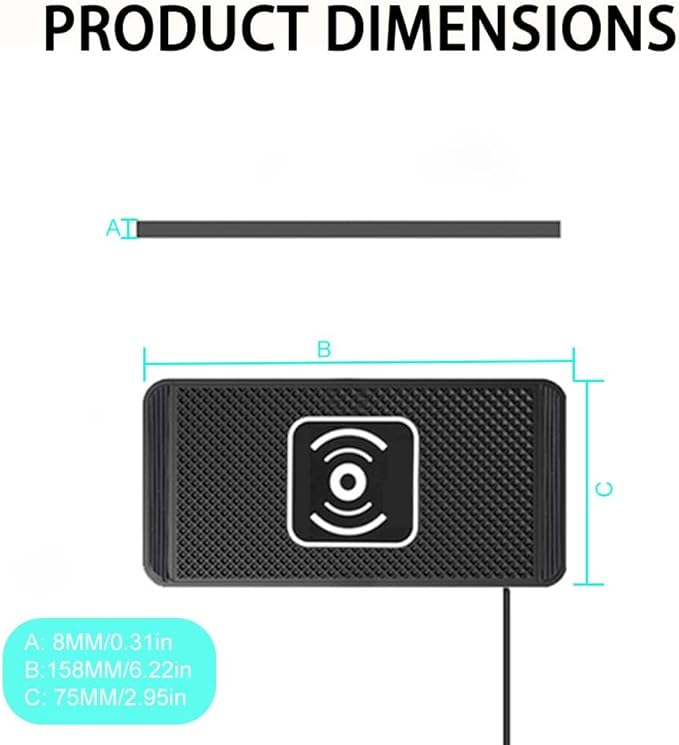 Wireless Car Charger Pad for Nissan Leaf 2011-2026, Type-C/USB 15W Car Wireless Charger Non-Slip Cordless Charging Mat Car Accessories, B-30cm Type-C Interface