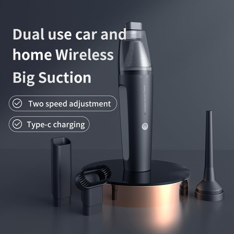 Mini Handheld Vacuum, 13000PA Portable Cordless Car Vacuum Cleaner, Suction and Blow 2 in 1 Dust Removal Vacuum Cleaner for Car, Mouse, Keyboard, Laptop, Home, Kitchen, Office(Mint Green)