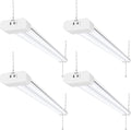 hykolity 4 Pack 4FT Linkable LED Shop Light for Garage, 6500lm, 4FT 60W Utility Light Fixture, 5000K Daylight LED Workbench Light with Plug, Hanging or Surface Mount, White - ETL